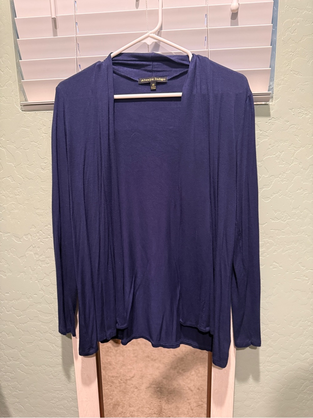 Women's Navy Open-Front Lightweight Cardigan